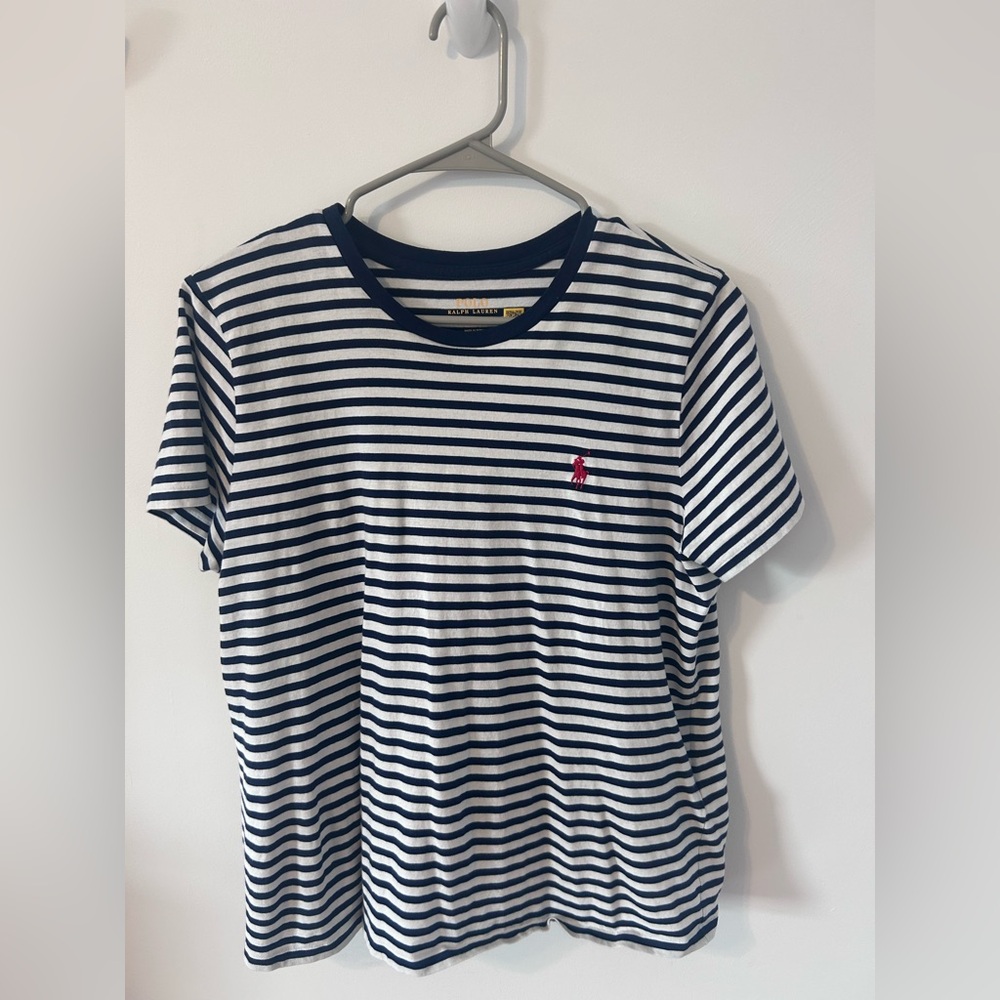Polo by Ralph Lauren Navy and White Striped Tee